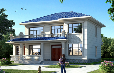 15.6*10.4農(nóng)村兩層歐式設(shè)計(jì)圖，內(nèi)含多間臥室，